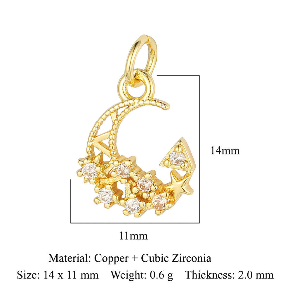 Zircon Sun Star Moon Bee Butterfly Pendant