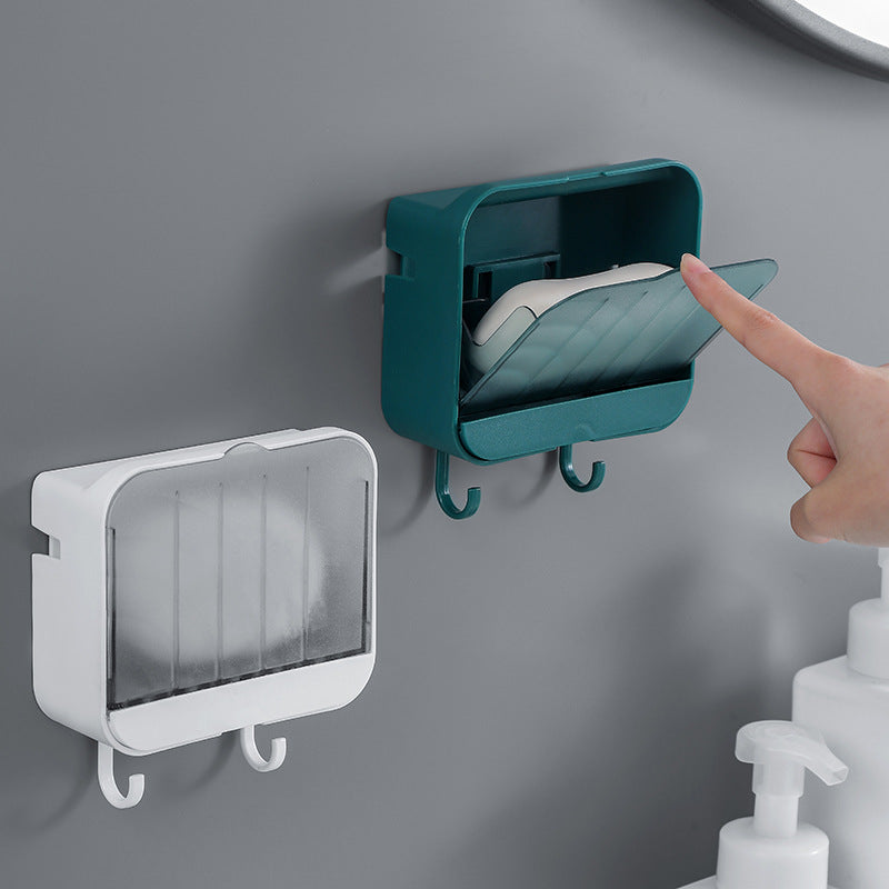 Wall-Mounted Double-Layer Soap Dish, No Drilling Required