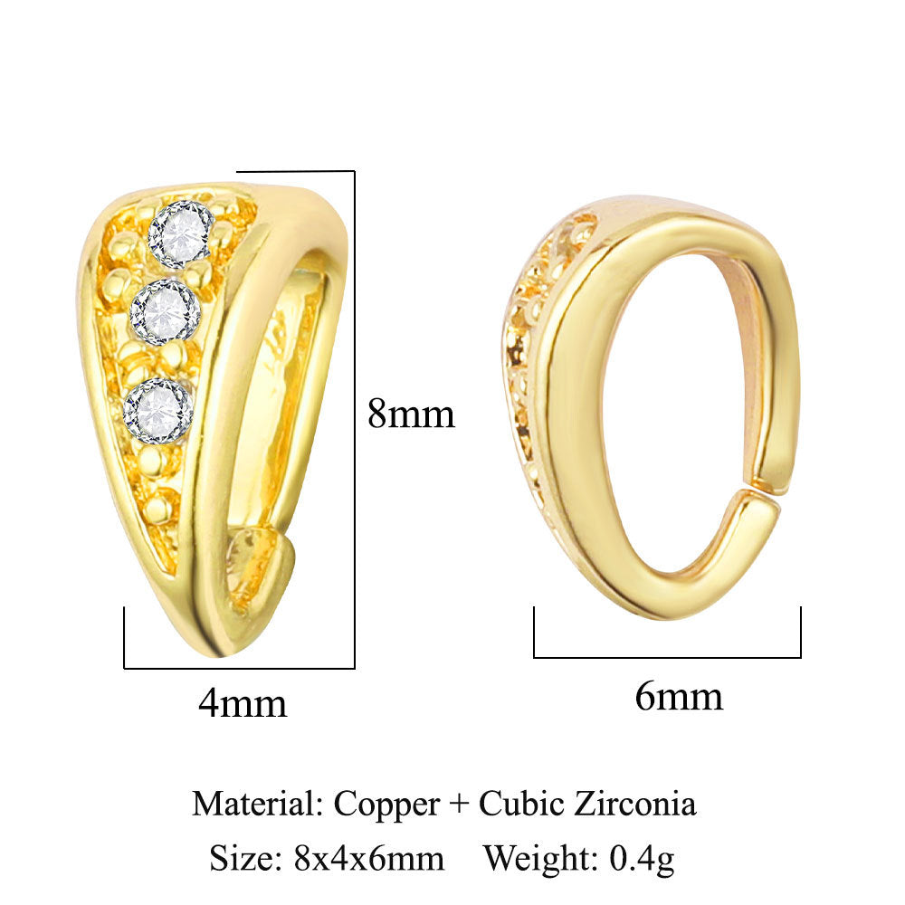 Copper zircon melon seed buckle pendant universal buckle