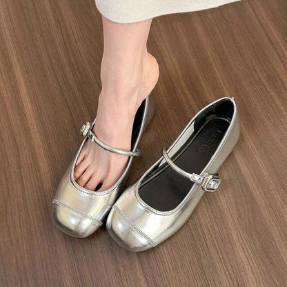 Pearl French Round Head High Heels