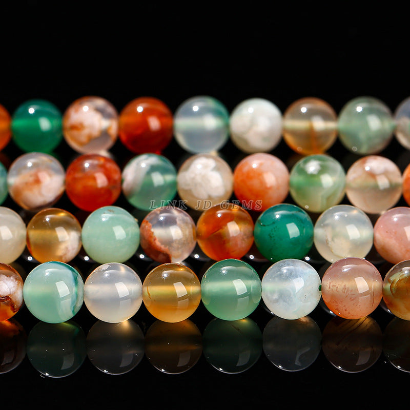 Multi-colored cherry blossom agate loose beads