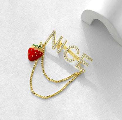 Strawberry Fringe Brooch