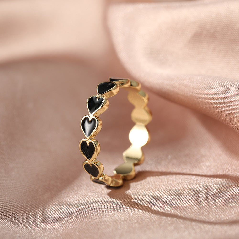 Women's fruity peach heart index finger ring