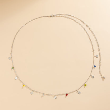 Star color imitation crystal waist chain