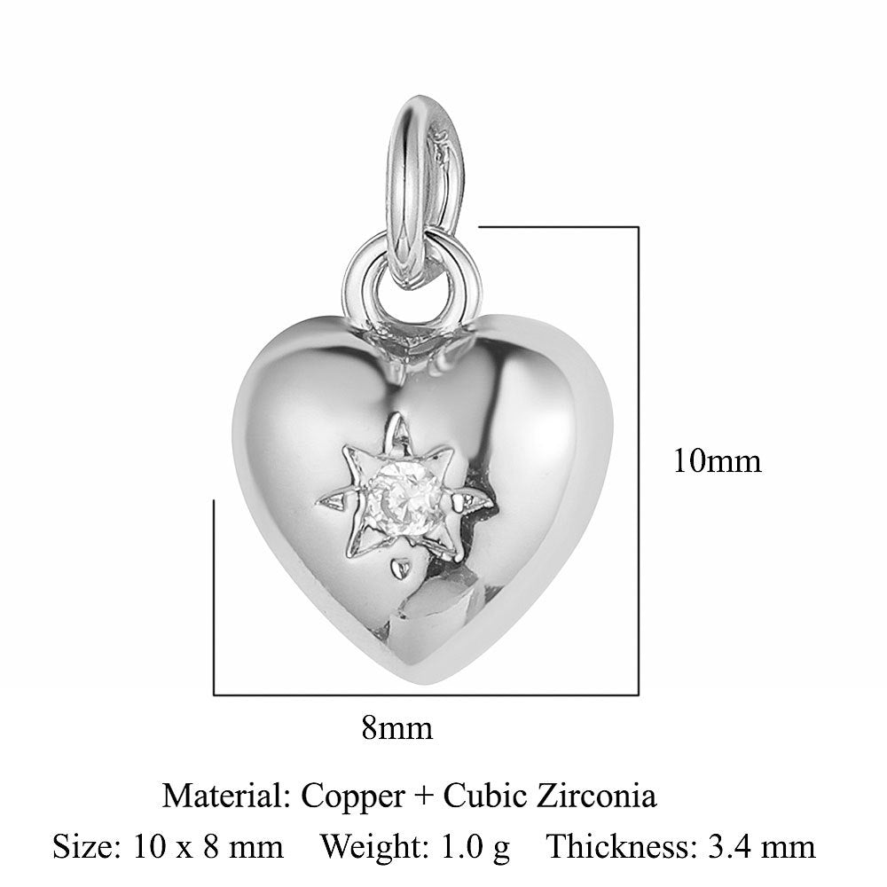 Copper zircon love pendant.