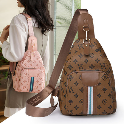 Printed breast bag travel small backpack