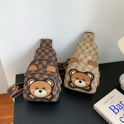 Versatile bear breast bag girl