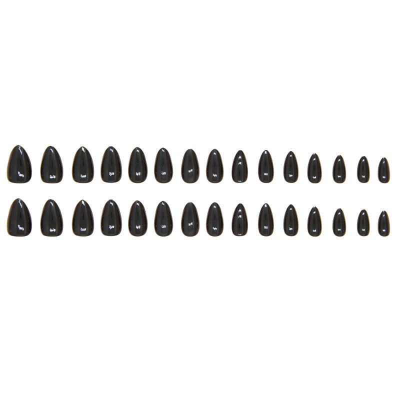 Black Short Almond Detachable Nail