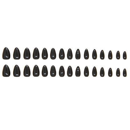 Black Short Almond Detachable Nail