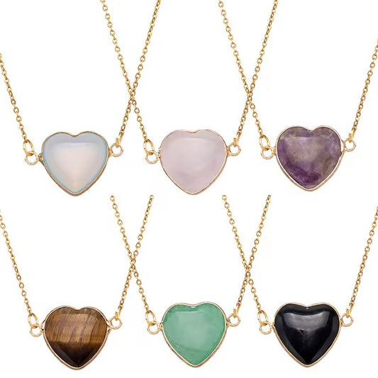 Gold-plated heart stainless steel necklace