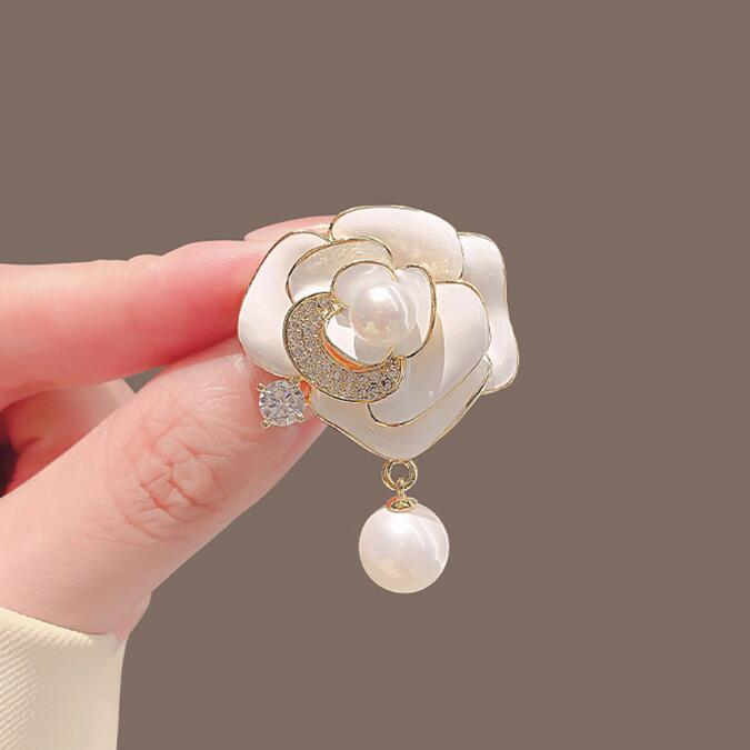 Camellia Pearl Brooch