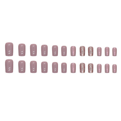 Sparkling Aurora Square Fake Nails 24 Pieces