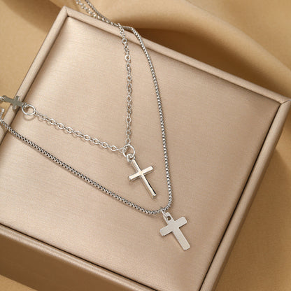 Layered Cross Necklace