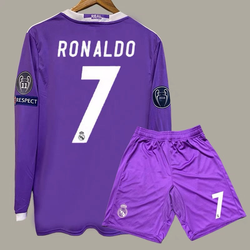 16-17 Real Purple Away Ronaldo Benzema Ramos Retro Jersey