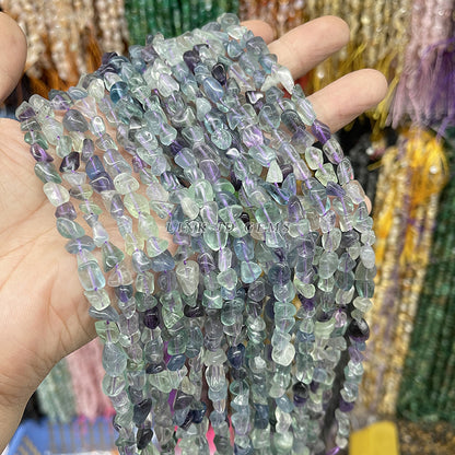 6-8Mm natural colored fluorite conformal beads loose beads