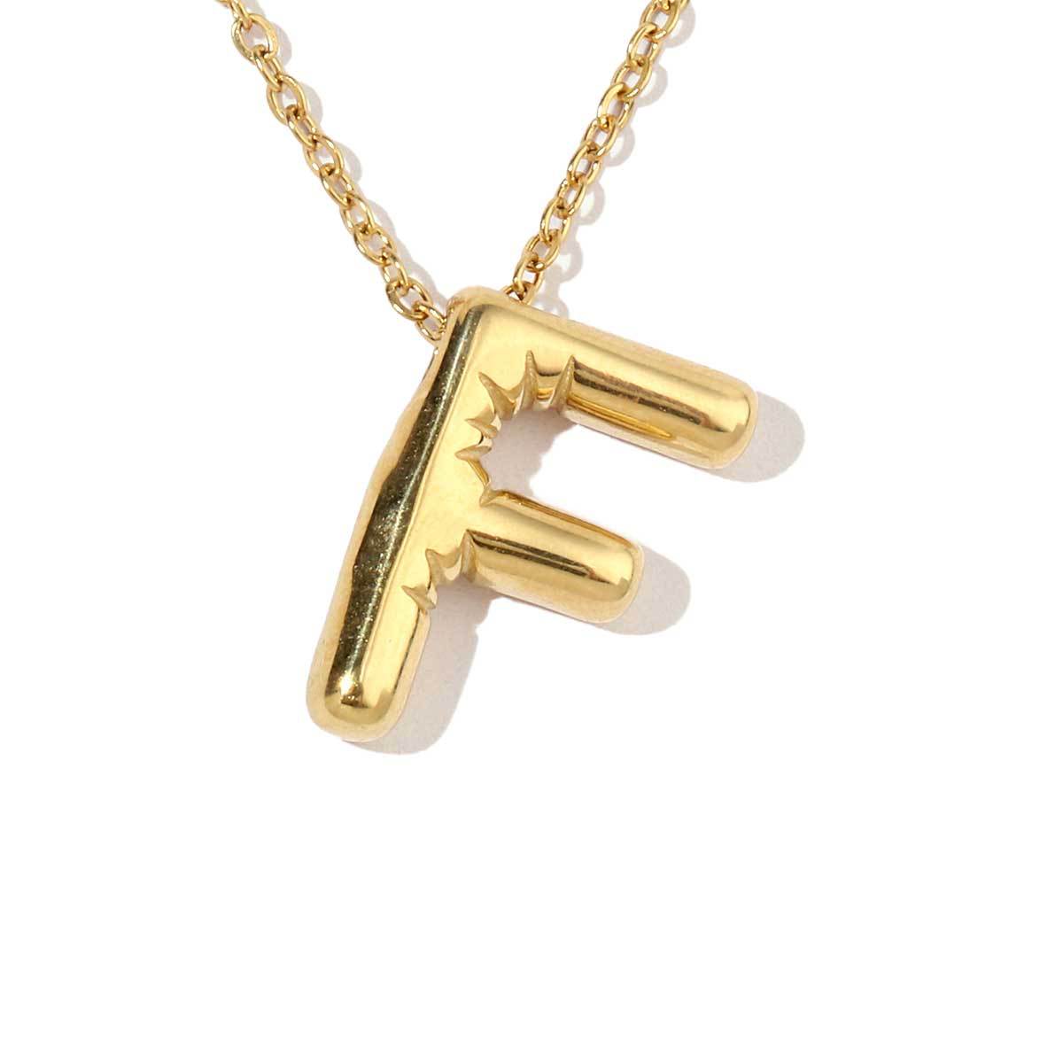 18k real gold titanium steel bubble letter pendant