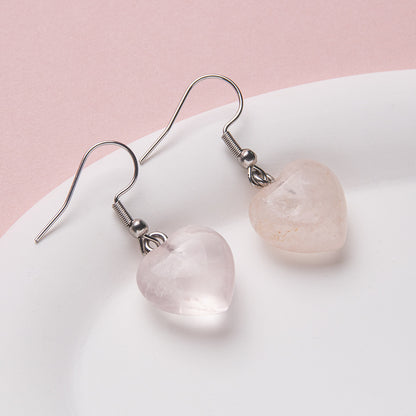 Crystal Stainless Steel Heart Earrings