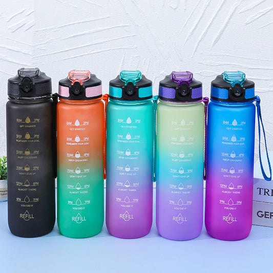 Portable Handle Frosted Plastic Water Bottle