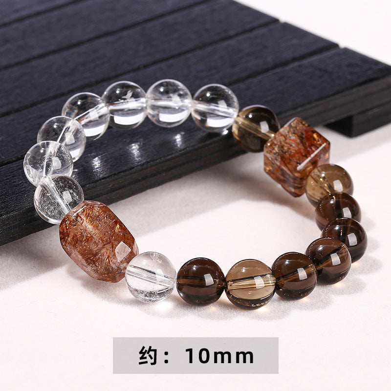 7A Natural Tea Crystal White Crystal Bracelet