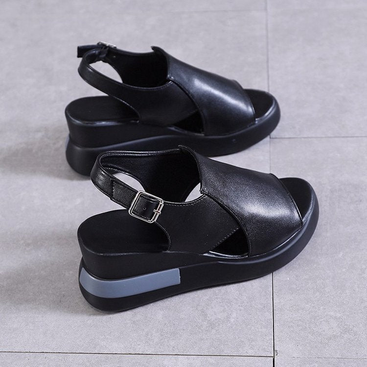 Large Size High Heel Sandals Women black