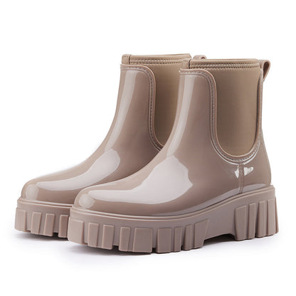 Fashion rain shoes women's platform wear-resistant