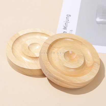 Wooden bracelet display plate round