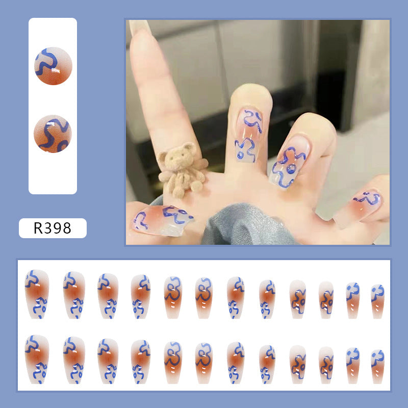 Wearable Blush Short Removable Nail Stickers