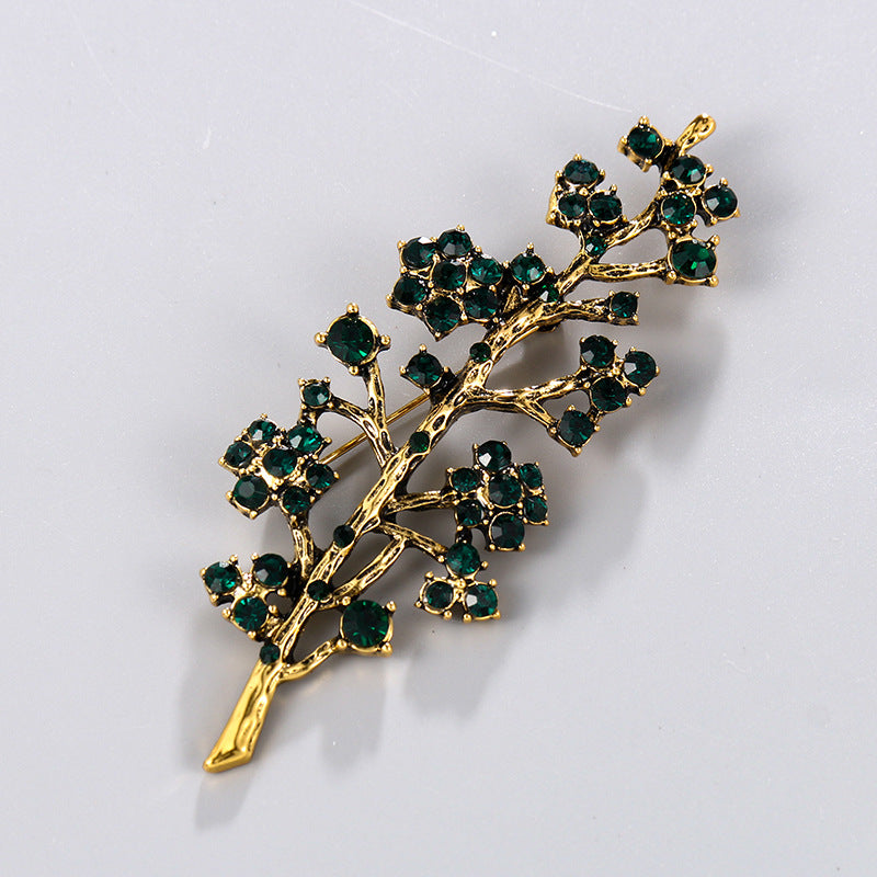 Flower branch brooch zinc alloy