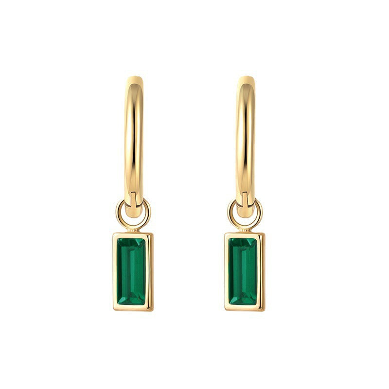 Emerald zircon earrings