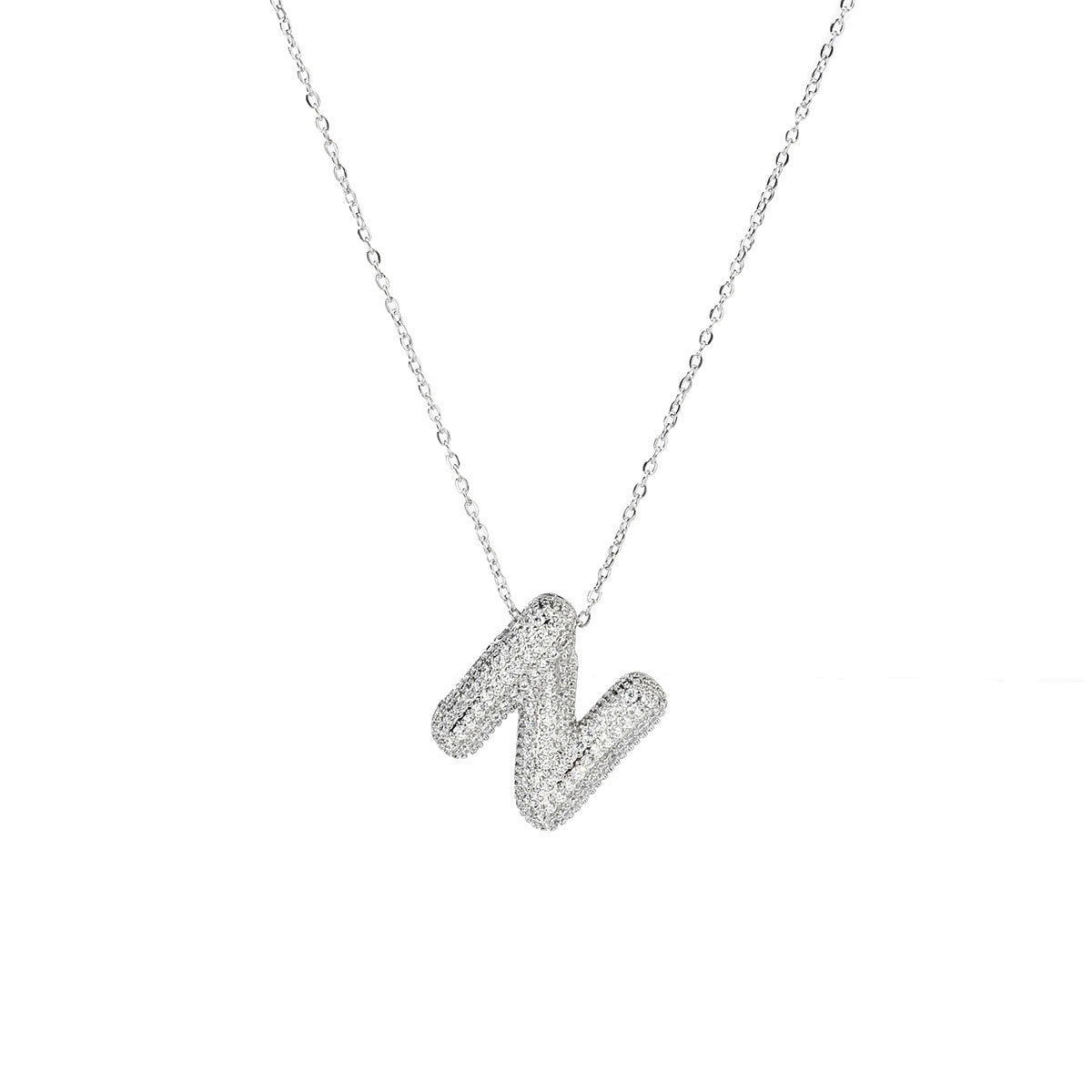 A-Z Copper Zircon Letter Necklace Pendant