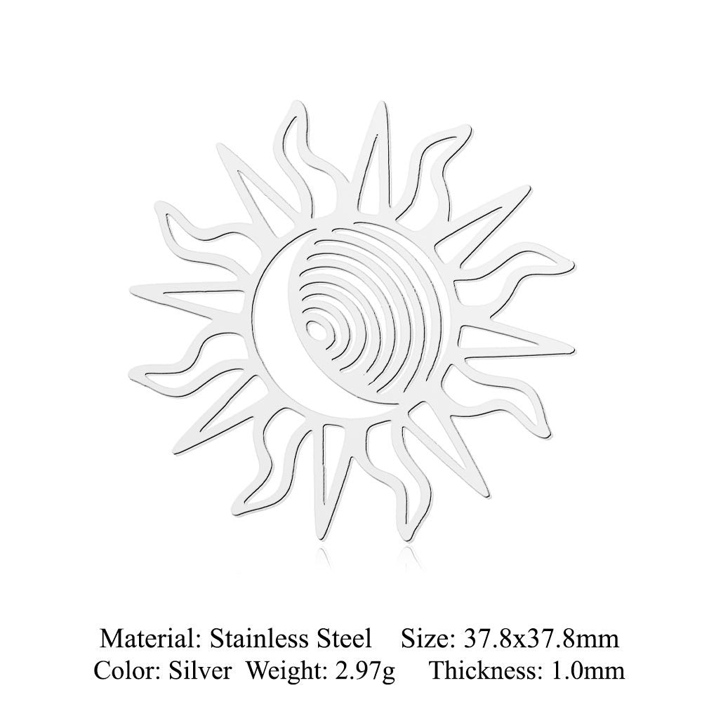 5 pcs/pack Sun Sunrise Titanium Steel Pendant