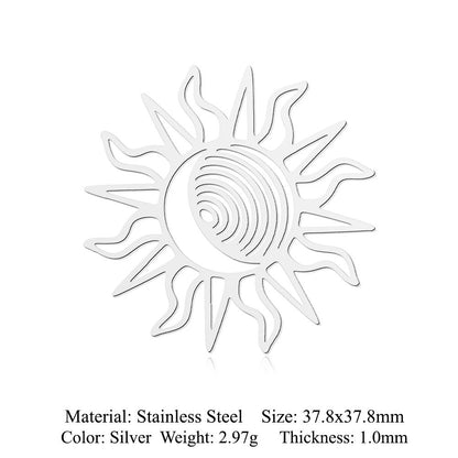 5 pcs/pack Sun Sunrise Titanium Steel Pendant