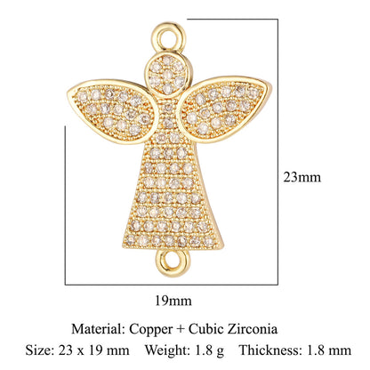 Eyes Angel Cross Copper Zircon Pendant