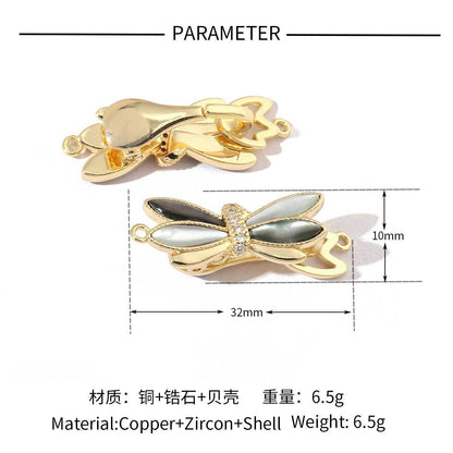 Flower shell copper zircon removable universal buckle