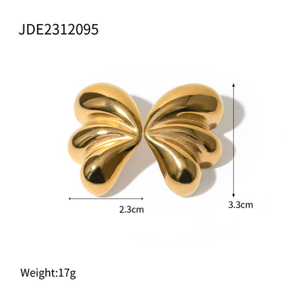 Pendientes de mariposa con forma de lágrima de tres pétalos 