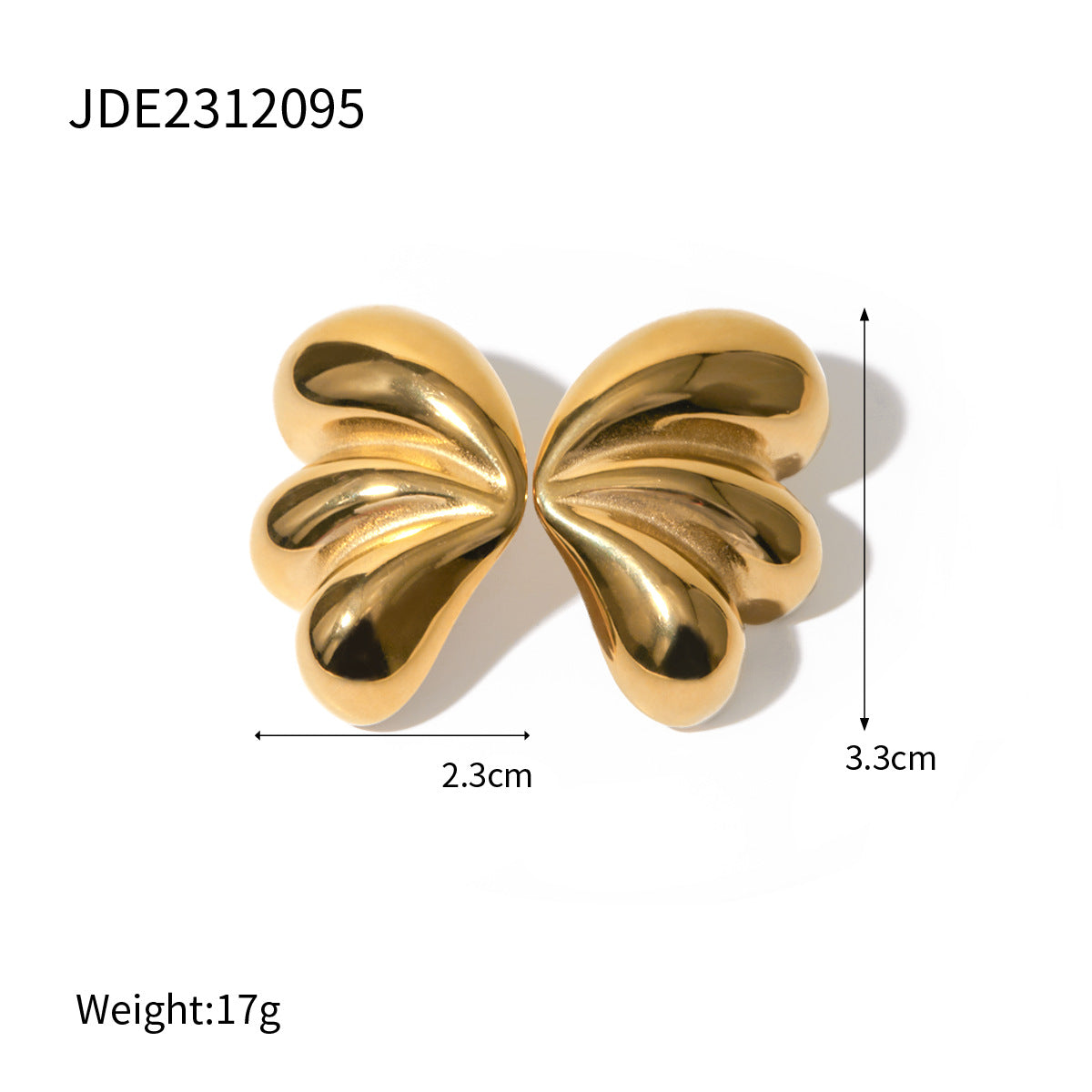 Pendientes de mariposa con forma de lágrima de tres pétalos 