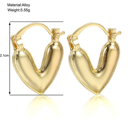 Pendientes retro franceses con forma de corazón 