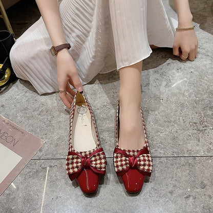 Bow shallow mouth women's shoes wholesale