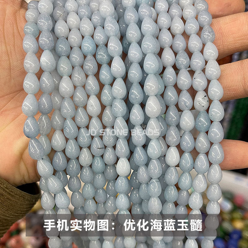 6 * 9Mm water drop beads crystal agate straight hole loose beads