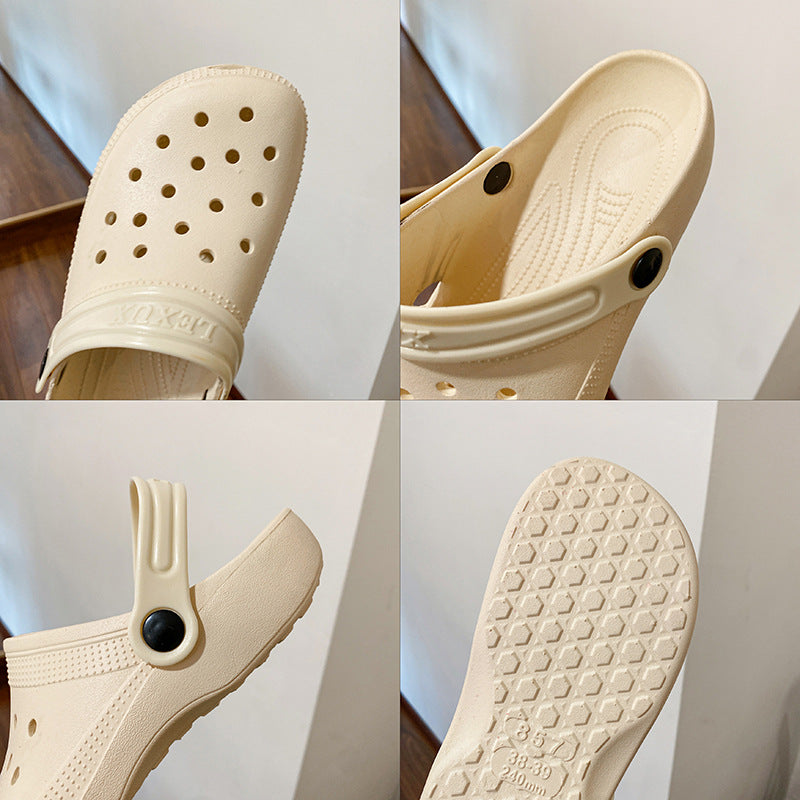 Baotou hole shoes women step on shit soft soles