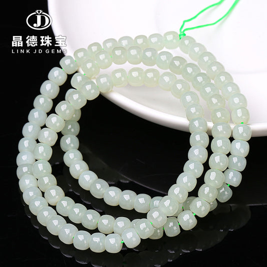 Natural clear water Hetian jade old beads 108 Buddha beads bracelet