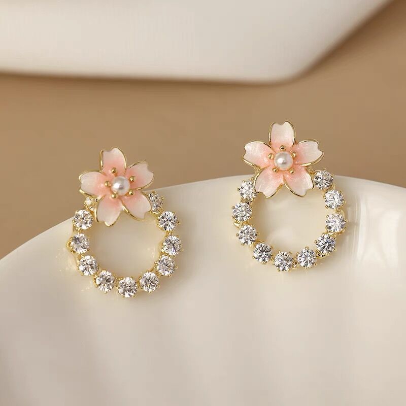 Japanese cherry blossom stud earrings