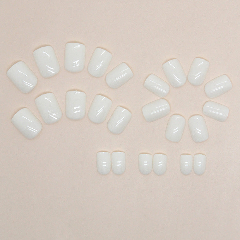 Cream Short Square Nails