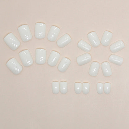 Cream Short Square Nails