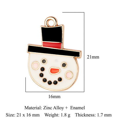 5 pcs/pack, snowman elk smiley face alloy pendant.