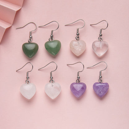 Crystal Stainless Steel Heart Earrings