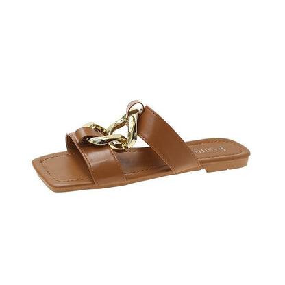 hot sale Metal buckle slippers