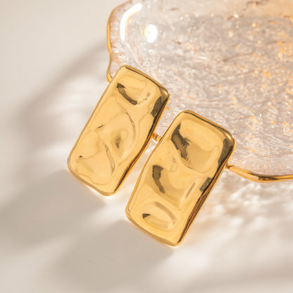 Hammered Square Stud Earrings