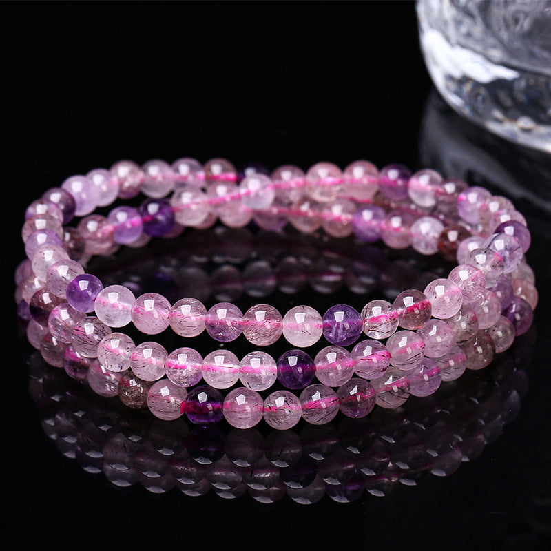 7A natural super seven multi-circle bracelet