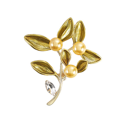 Pearl Leaf Branch Brooch